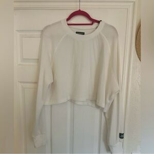 Daily drill white croplong sleeve